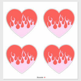 Pegatina Corazón de Fuego