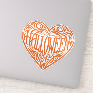Pegatina Corazón de Halloween, Corazón Naranja, Fiesta