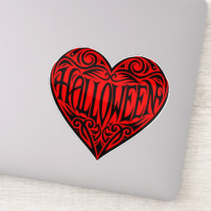 Pegatina Corazón de Halloween, Corazón Negro, Fiesta