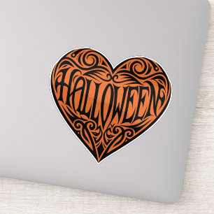 Pegatina Corazón de Halloween, Corazón Negro, Fiesta
