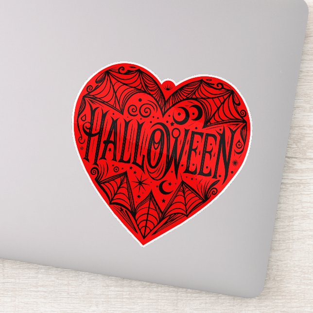 Pegatina Corazón de Halloween, Corazón Rojo, Fiesta (Detalle)