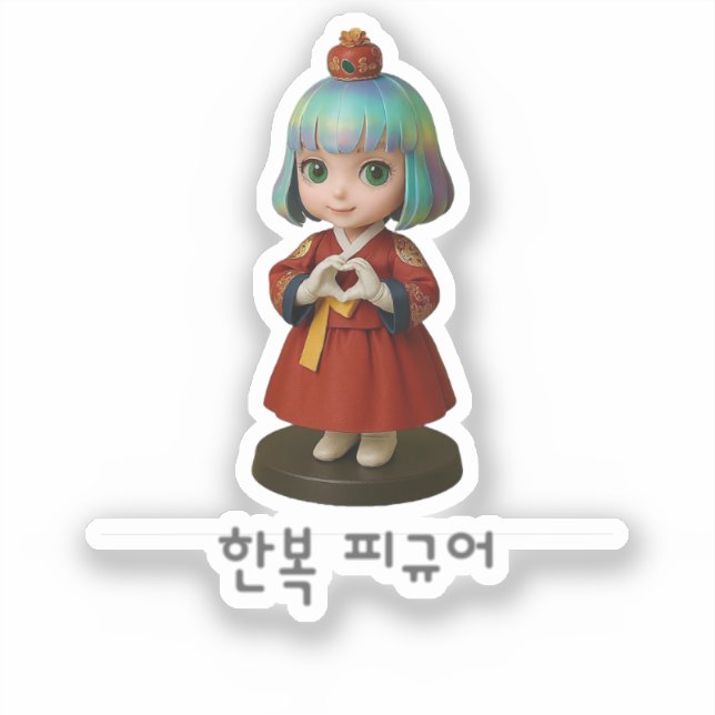 Pegatina Corazón de Hanbok (Anverso)