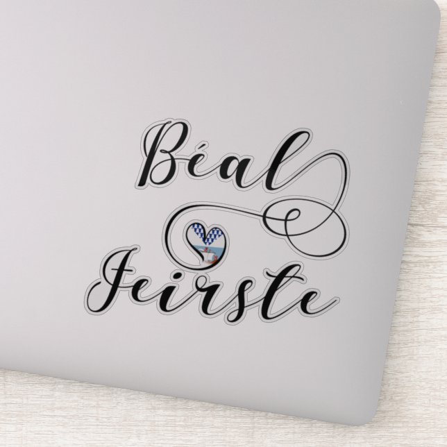 Pegatina Corazón de la bandera de Béal Feirste, Belfast (Detalle)