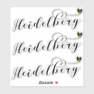 Pegatina Corazón de la bandera de Heidelberg, Alemania