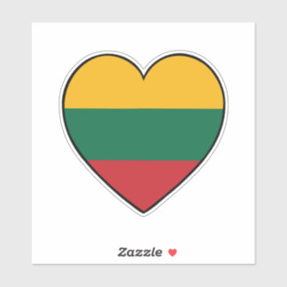 Pegatina Corazón de la bandera de Lituania