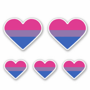 Pegatina Corazón de la Bandera del Orgullo Bisexual