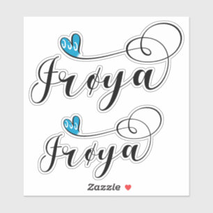 Pegatina Corazón de la Bandera Frøya, Trøndelag