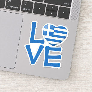 Pegatina Corazón de la bandera griega