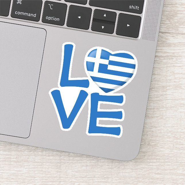 Pegatina Corazón de la bandera griega (Detalle)