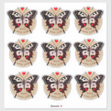 Corazón de Mariposa de Grunge Cute Vintage Hecho c