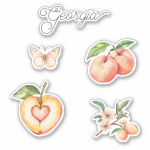 Pegatina Corazón de melocotón de Georgia