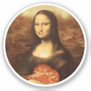 Pegatina Corazón de Mona Lisa Día de San Valentín Besos