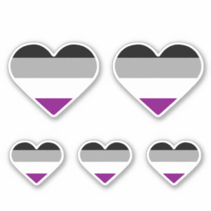 Pegatina Corazón de Orgullo Asexual
