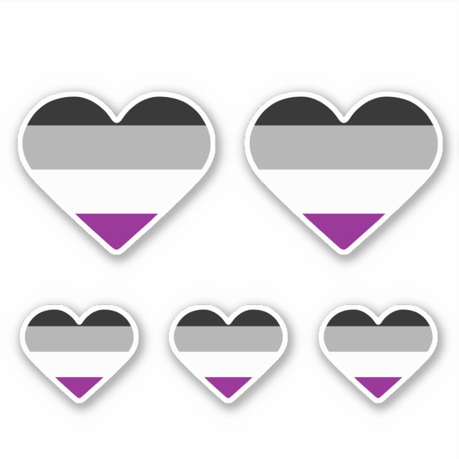 Pegatina Corazón de Orgullo Asexual (Anverso)