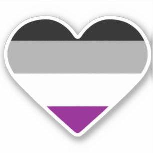 Pegatina Corazón de Orgullo Asexual