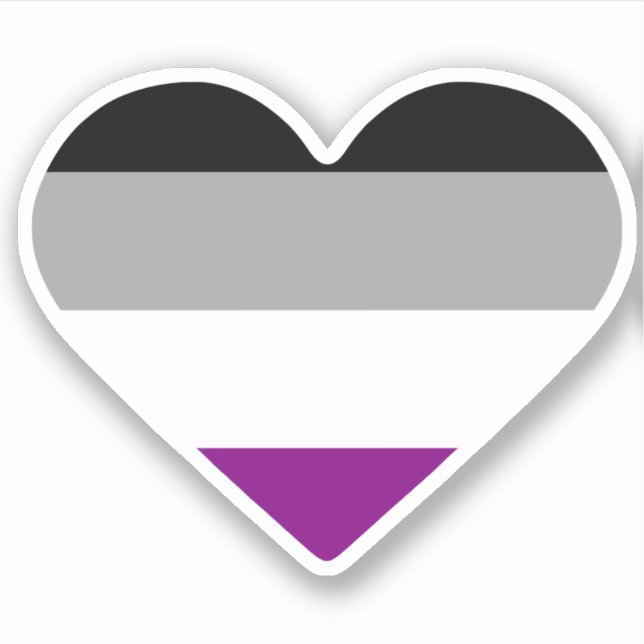 Pegatina Corazón de Orgullo Asexual (Anverso)