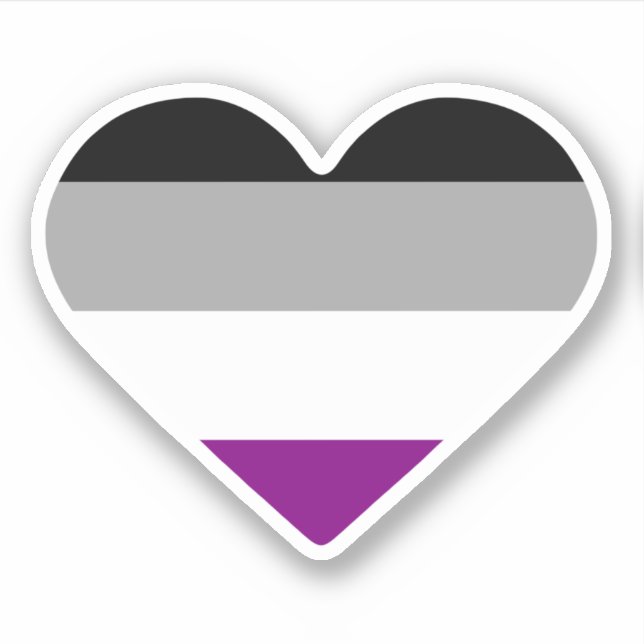 Pegatina Corazón de Orgullo Asexual (Anverso)