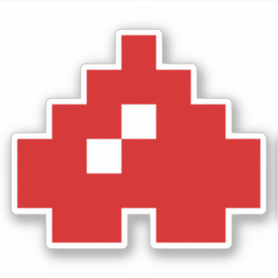 Pegatina Corazón de píxeles al revés de 8 bits