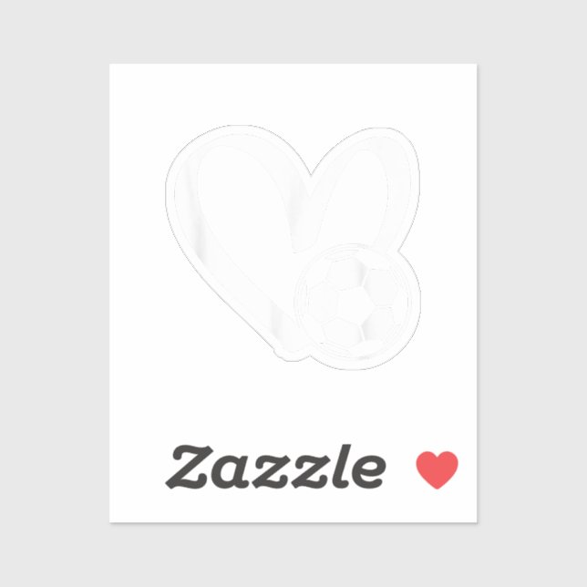 Pegatina Corazón del balón de fútbol (Hoja)