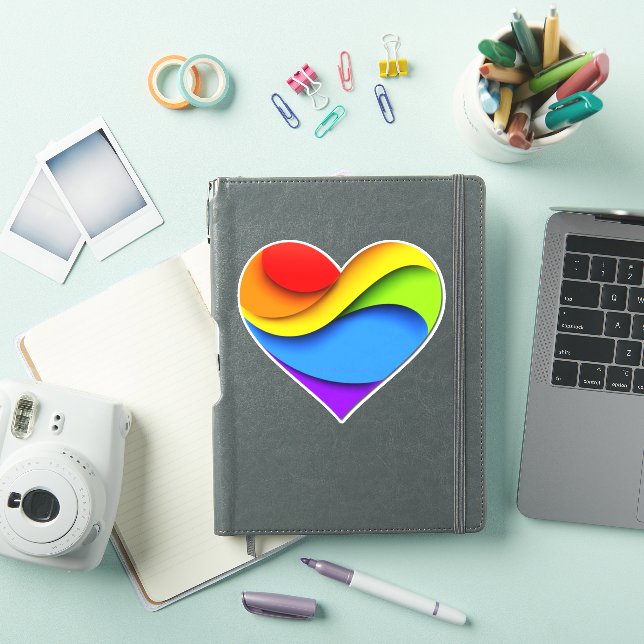Pegatina Corazón en forma de SlipperyJoe de arcoíris en cap (Funda para iPad)