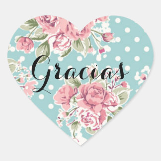 pegatina corazón floral