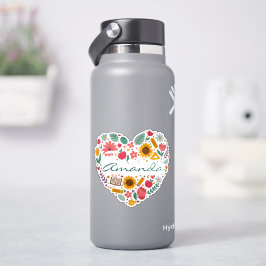 Pegatina Corazón Floral Personalizado con Nombre Botánico P