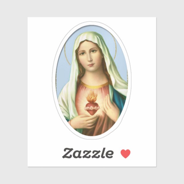 Pegatina Corazón inmaculado de María Vinyl (Hoja)