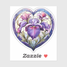 Pegatina Corazón Iris de vidrio templado