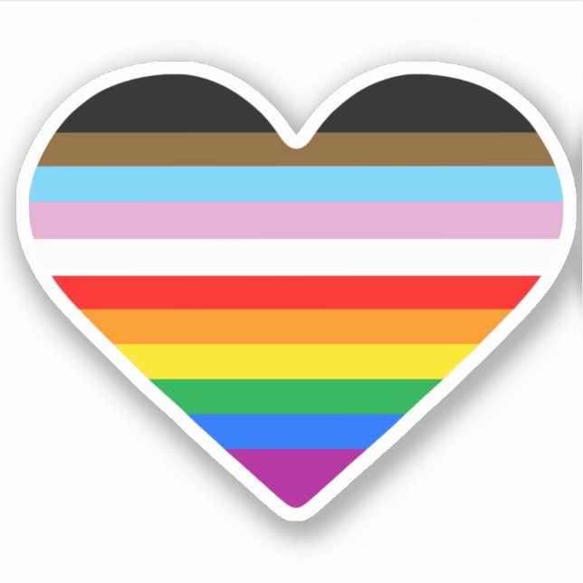 Pegatina Corazón LGBTQ POC (Anverso)