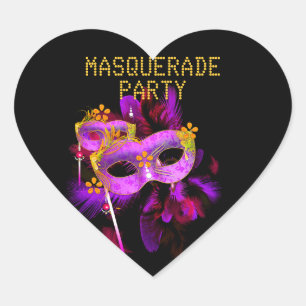 Pegatina Corazón MASQUERADE Rosa Oro