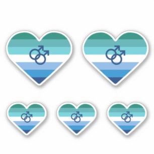 Pegatina Corazón MLM Azul Gay Masculino