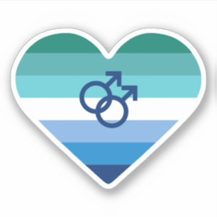 Pegatina Corazón MLM Azul Gay Masculino