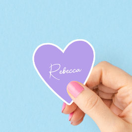 Pegatina Corazón Morado Femenina con Nombre