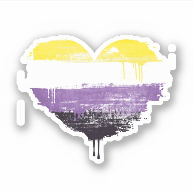 PEGATINA CORAZÓN NO BINARIO (Anverso)