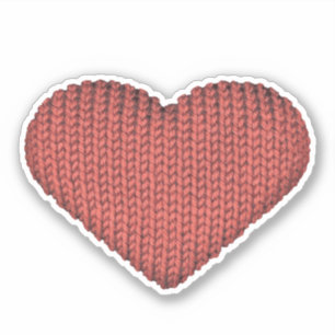 Pegatina Corazón rojo de amor de punto