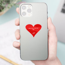 Corazón Rojo Personalizado San Valentín Nombre y M