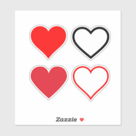 Pegatina Corazón rojo y negro