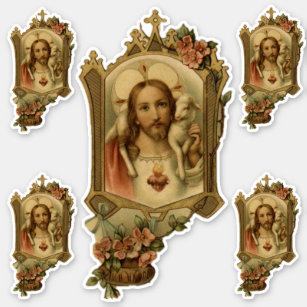 Pegatina Corazón sagrado del vinilo religioso de Jesús