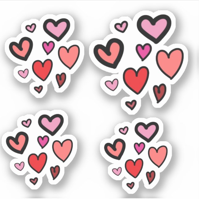 Pegatina Corazones (Anverso)