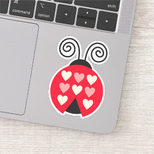 Pegatina Corazones de buceo Ladybug Fallecido Decal Pegatin