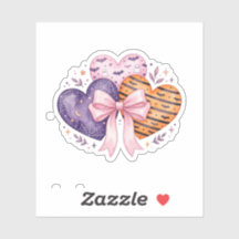 Corazones de Halloween con Lazo de Cinta Rosa Coqu