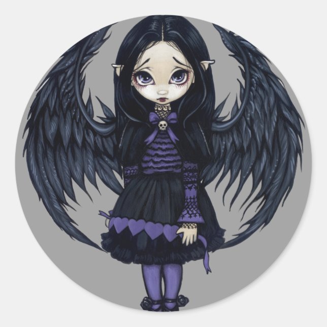 pegatina "Corazones de papel morado" (Anverso)