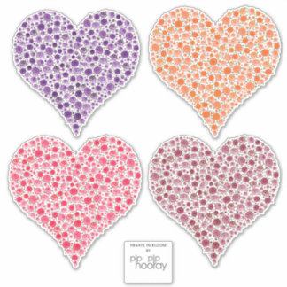 Pegatina Corazones de rosa a plena Bloom Vinyl a prueba de