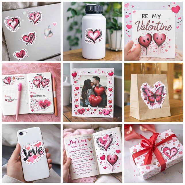 Pegatina Corazones de San Valentín (Subido por el creador)