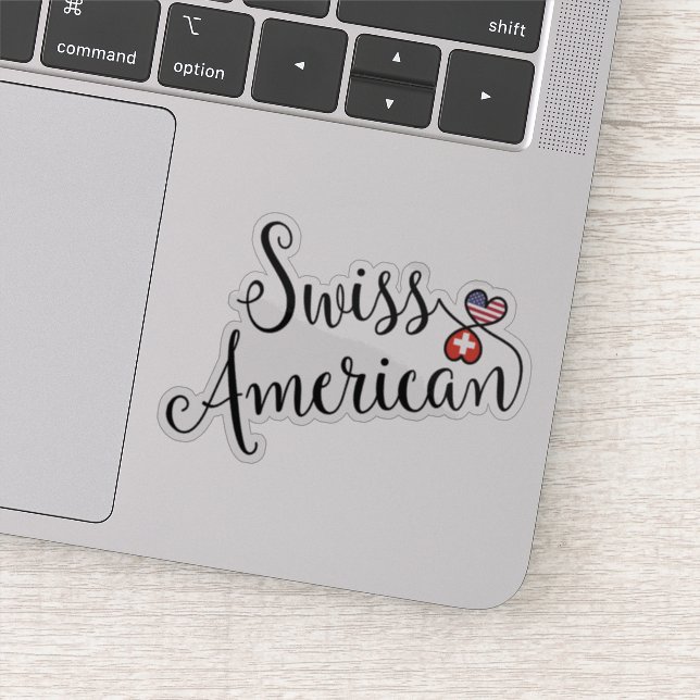 Pegatina Corazones entrelazados suizo-americanos (Detalle)