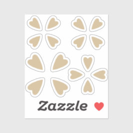 Pegatina Corazones marrones de Sepia