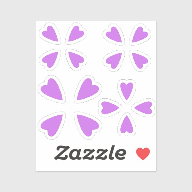 Pegatina Corazones morados pequeños multiusos (Hoja)
