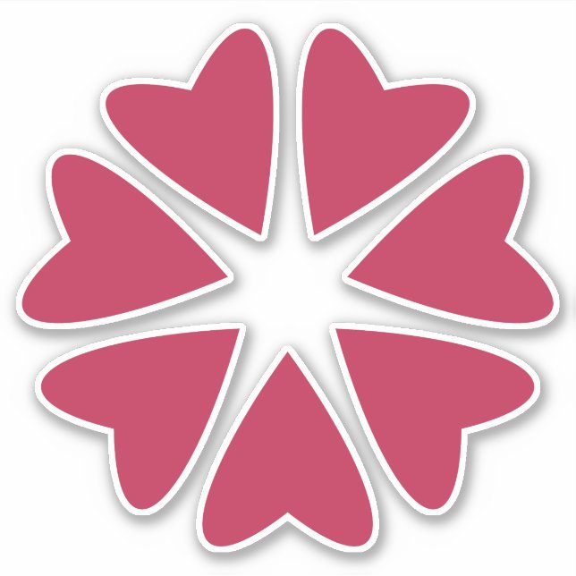 Pegatina Corazones nucleares - rojo magenta - imágenes cort (Anverso)