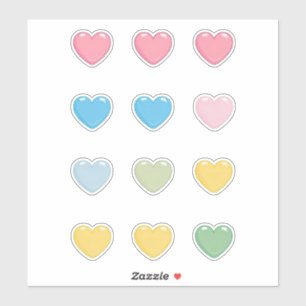 Pegatina Corazones Pastel