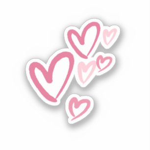 Pegatina Corazones rosados dibujo lindo